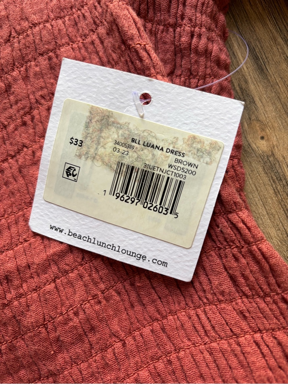 BeachLunchLounge Cotton Luana Gauze Smocked Cutout Back Puff Sleeve Dress Boho M - Picture 8 of 8